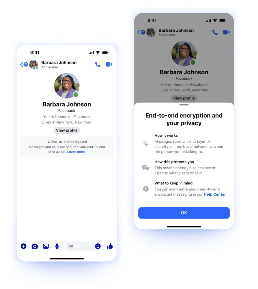 End-to-end encryption in Messenger